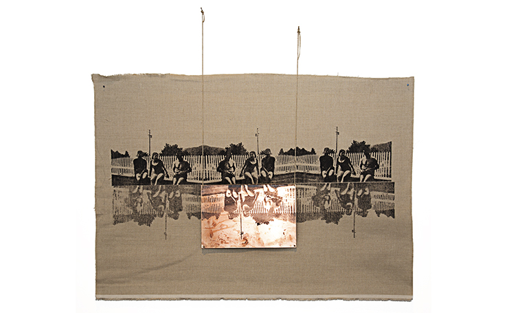 Manal Al Dowayan, Poolside II; canvas copper string; 100x71cm.jpg